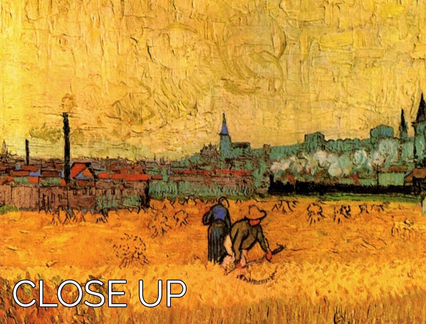 Arles View from the Wheat Fields by Van Gogh 3 Split Panel Canvas Print - Canvas Art Rocks - 3