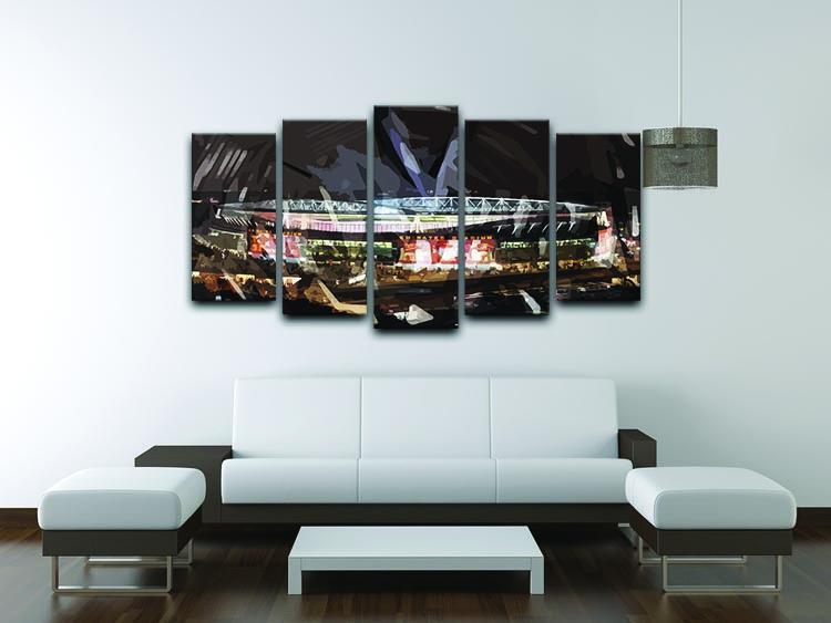 Arsenal Emirates Stadium 5 Split Panel Canvas - Canvas Art Rocks - 3