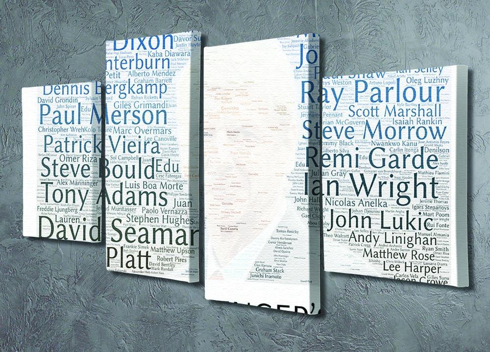 Arsene Wengers 222 Players 4 Split Panel Canvas - Canvas Art Rocks - 2
