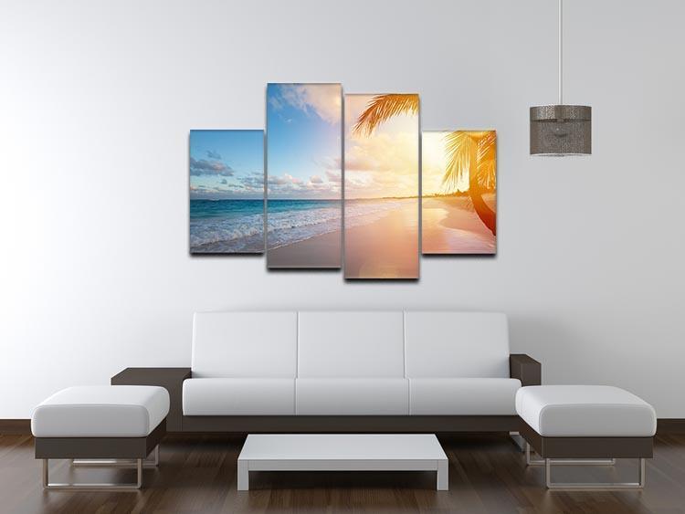 Art Beautiful sunrise 4 Split Panel Canvas - Canvas Art Rocks - 3