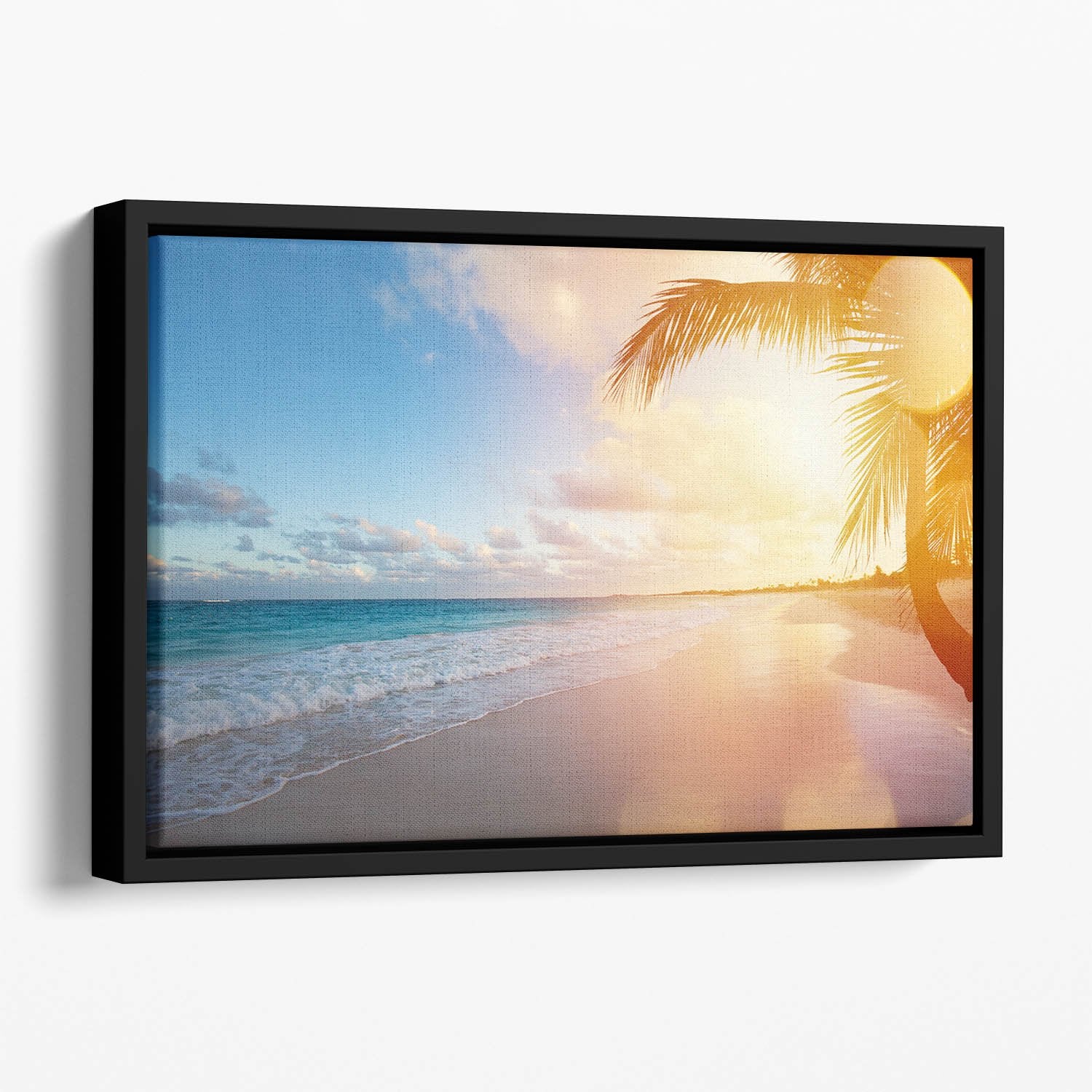 Art Beautiful sunrise Floating Framed Canvas