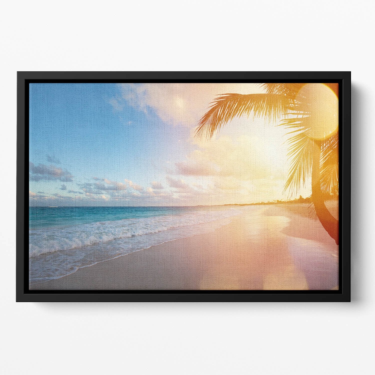 Art Beautiful sunrise Floating Framed Canvas