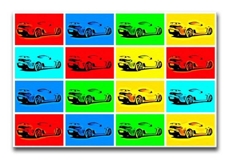 Aston Martin Vantage Pop Art Print - Canvas Art Rocks - 1