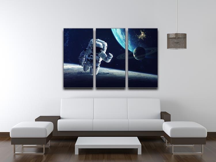 Astronaut at spacewalk 3 Split Panel Canvas Print - Canvas Art Rocks - 3