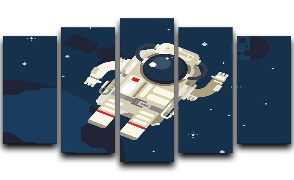 Astronaut in outer space concept vector 5 Split Panel Canvas  - Canvas Art Rocks - 1