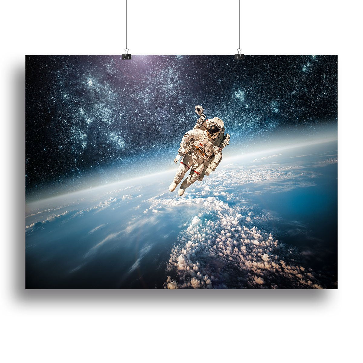 Astronaut in outer space planet earth Canvas Print or Poster