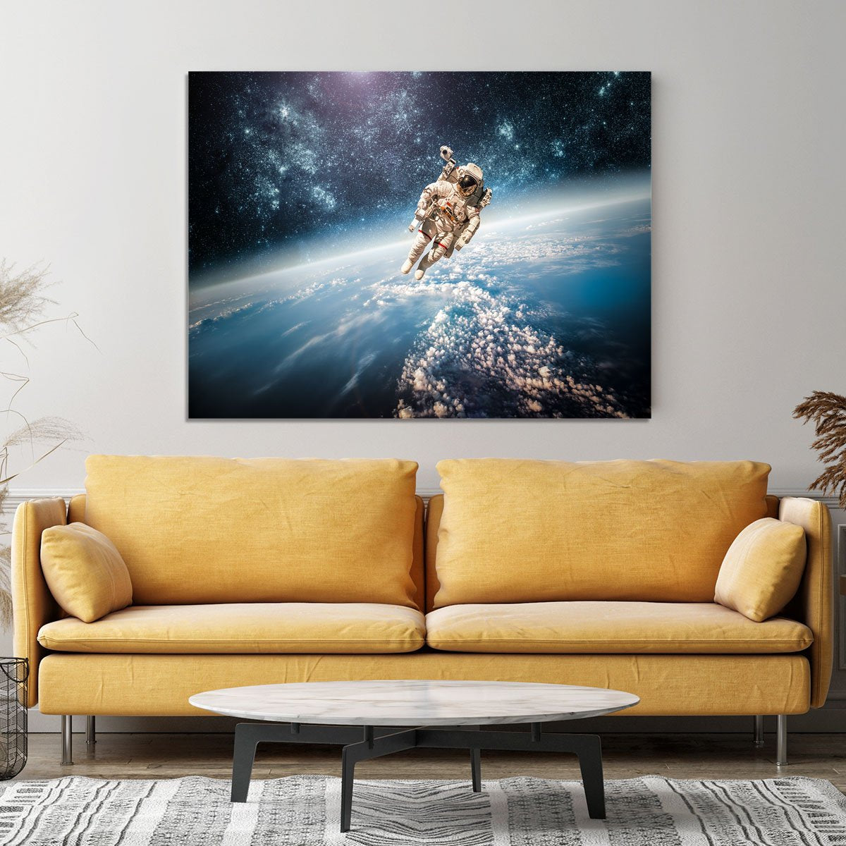 Astronaut in outer space planet earth Canvas Print or Poster