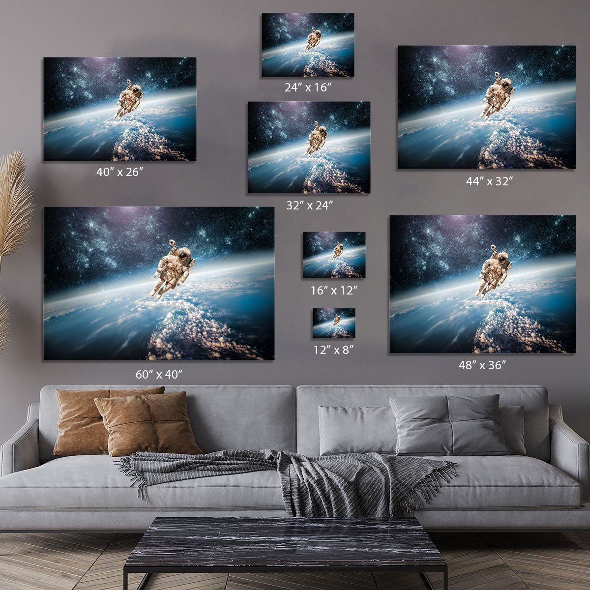 Astronaut in outer space planet earth Canvas Print or Poster