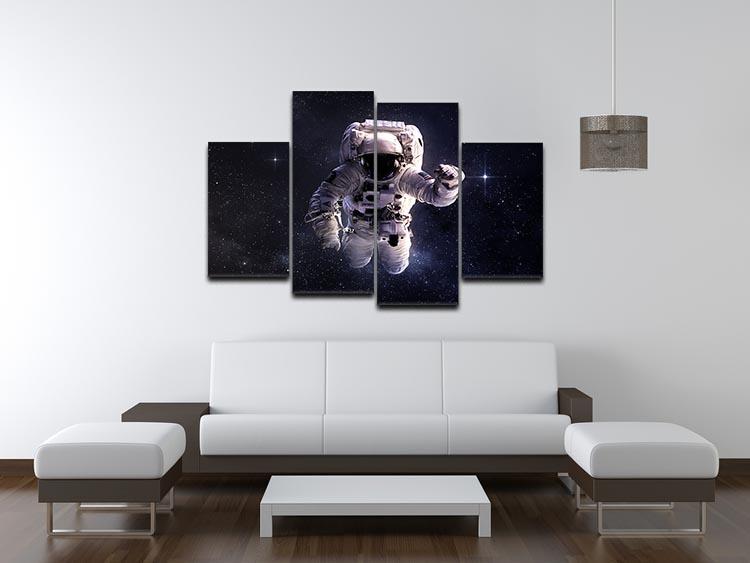 Astronaut in outer space with stars 4 Split Panel Canvas - Canvas Art Rocks - 3