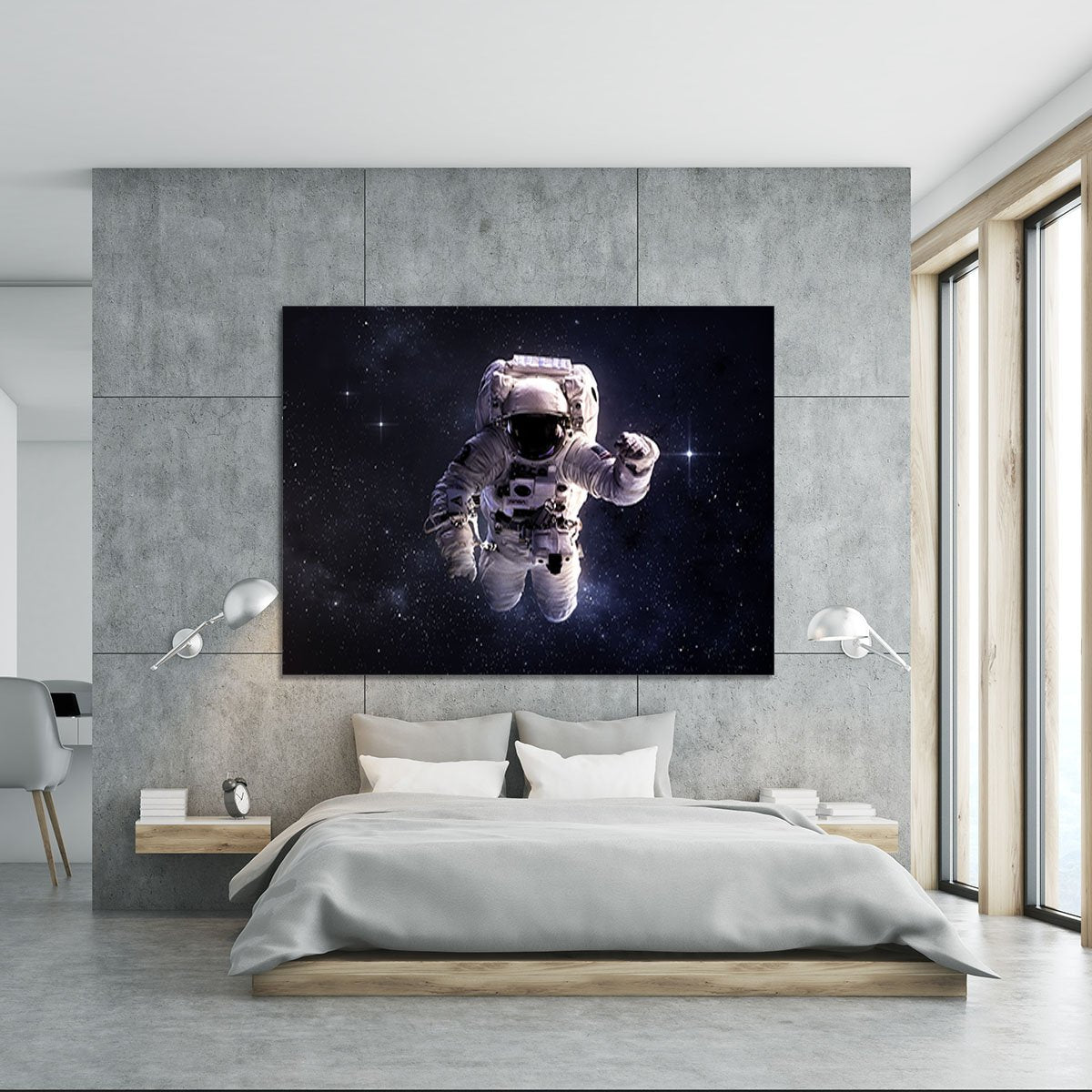 Astronaut in outer space with stars Canvas Print or Poster