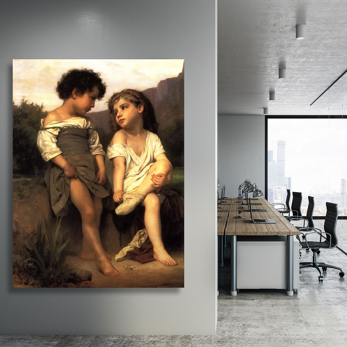 At the Edge of the Brook By Bouguereau Canvas Print or Poster