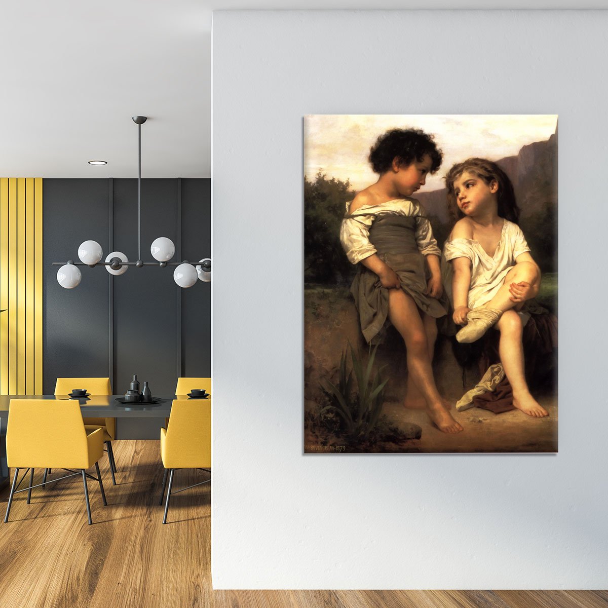 At the Edge of the Brook By Bouguereau Canvas Print or Poster