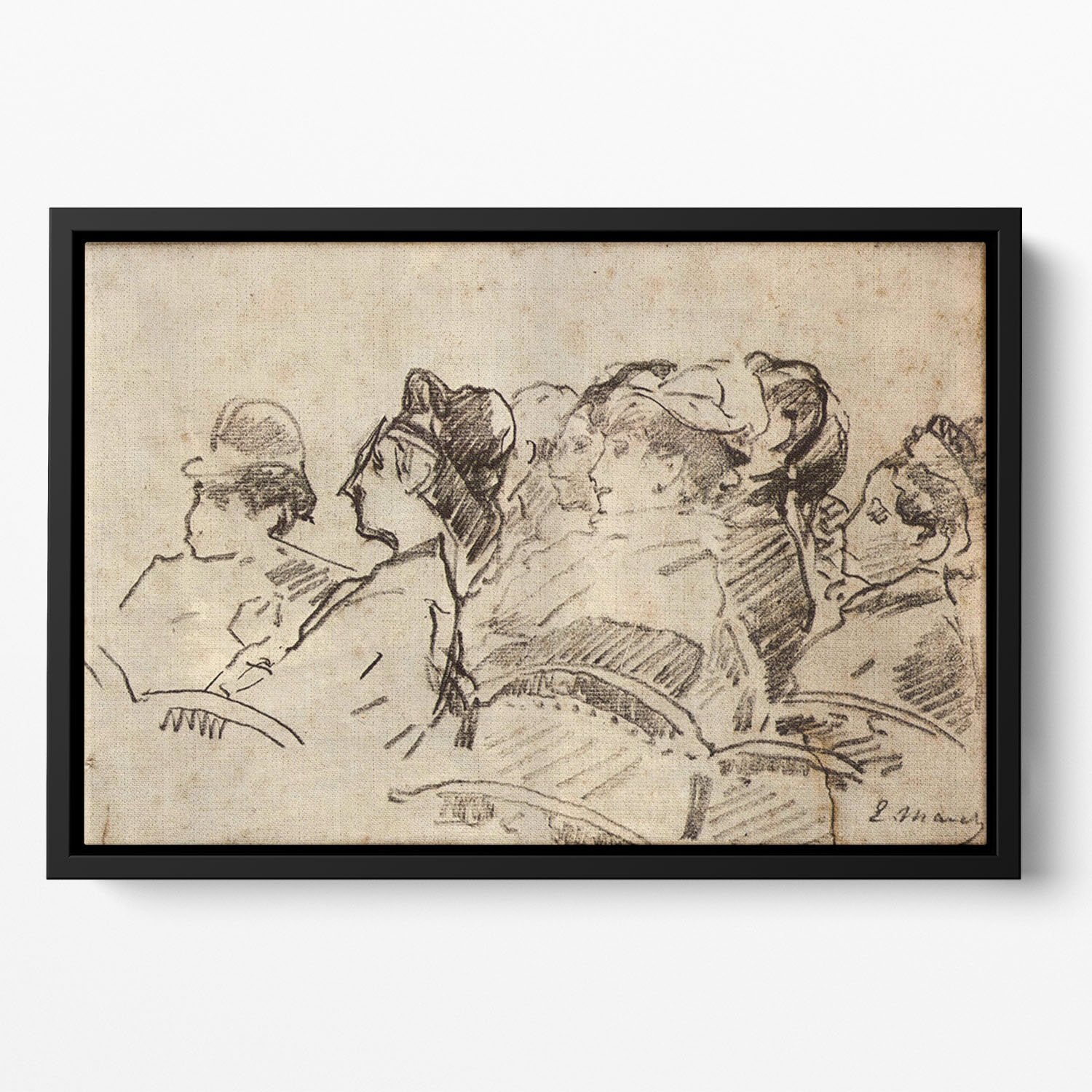 At the Theater by Manet Floating Framed Canvas