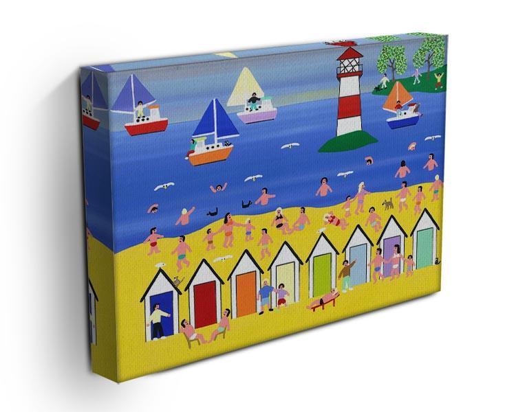 At the beach hut by Gordon Barker Canvas Print or Poster - Canvas Art Rocks - 3