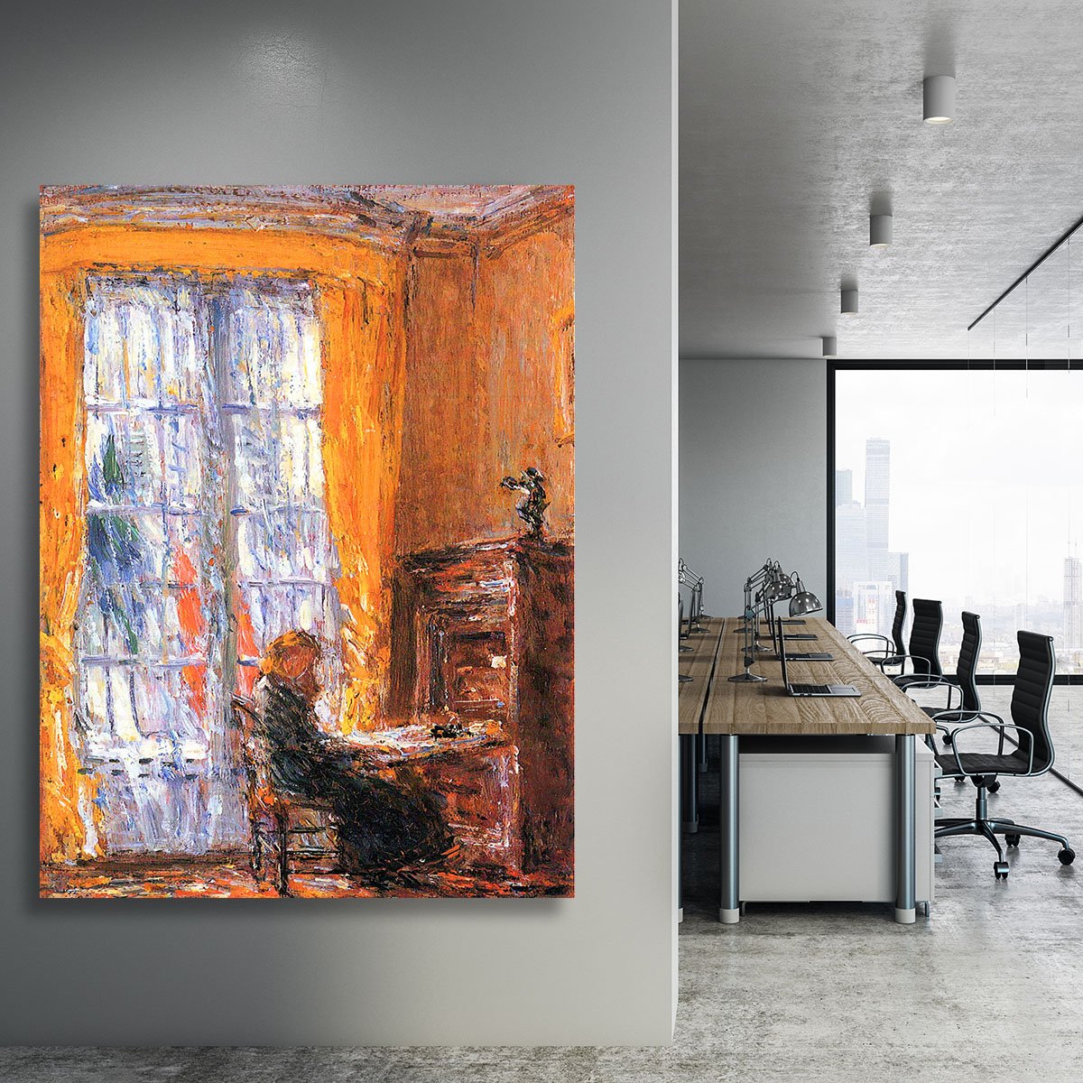 At the desk by Hassam Canvas Print or Poster
