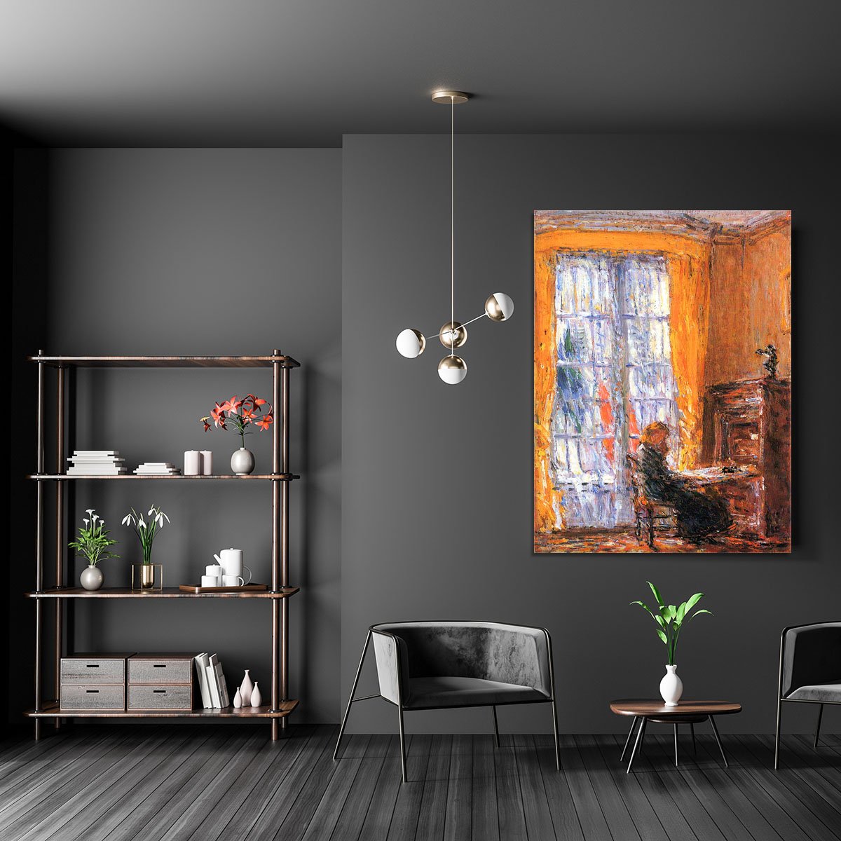 At the desk by Hassam Canvas Print or Poster