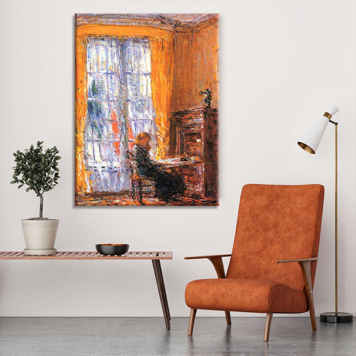 At the desk by Hassam Canvas Print or Poster