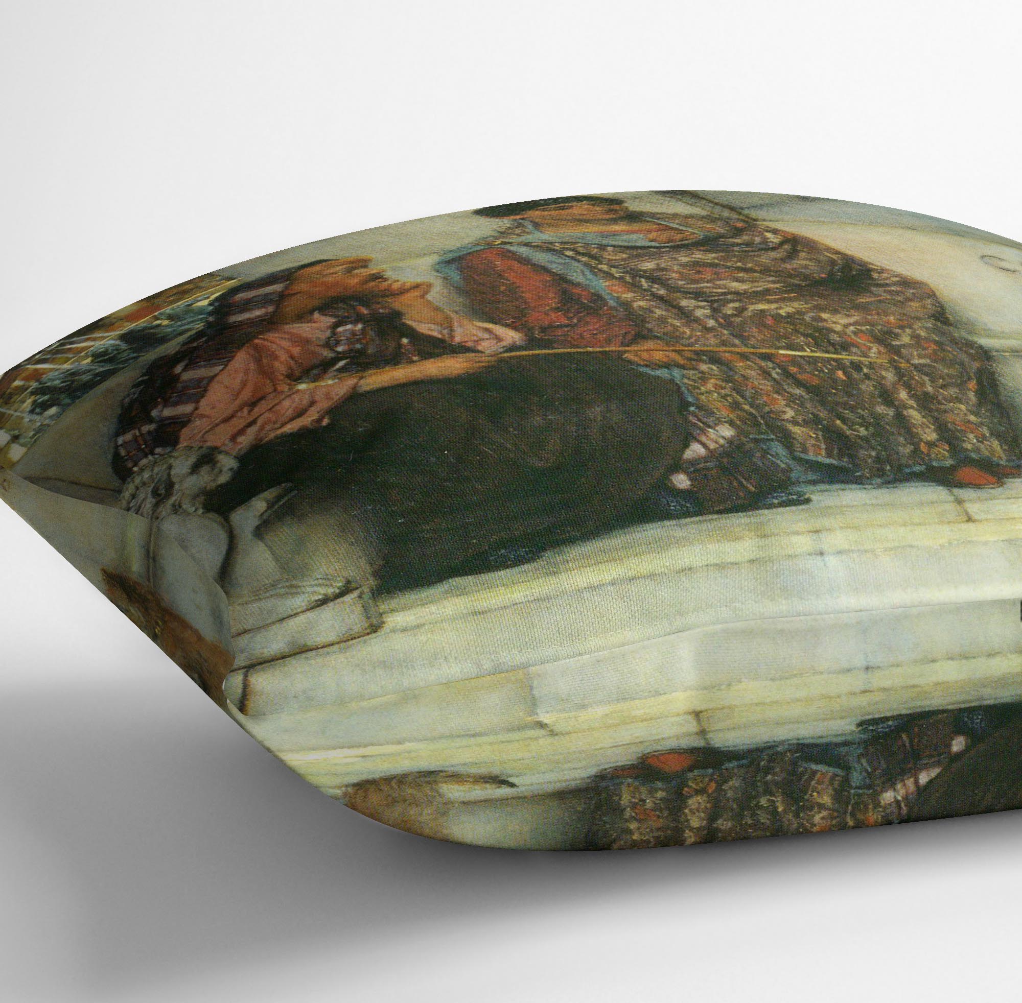 At the time of Constantine by Alma Tadema Cushion - Canvas Art Rocks - 3