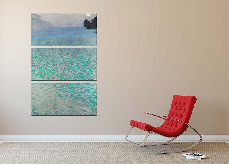 Attersee by Klimt 3 Split Panel Canvas Print - Canvas Art Rocks - 2