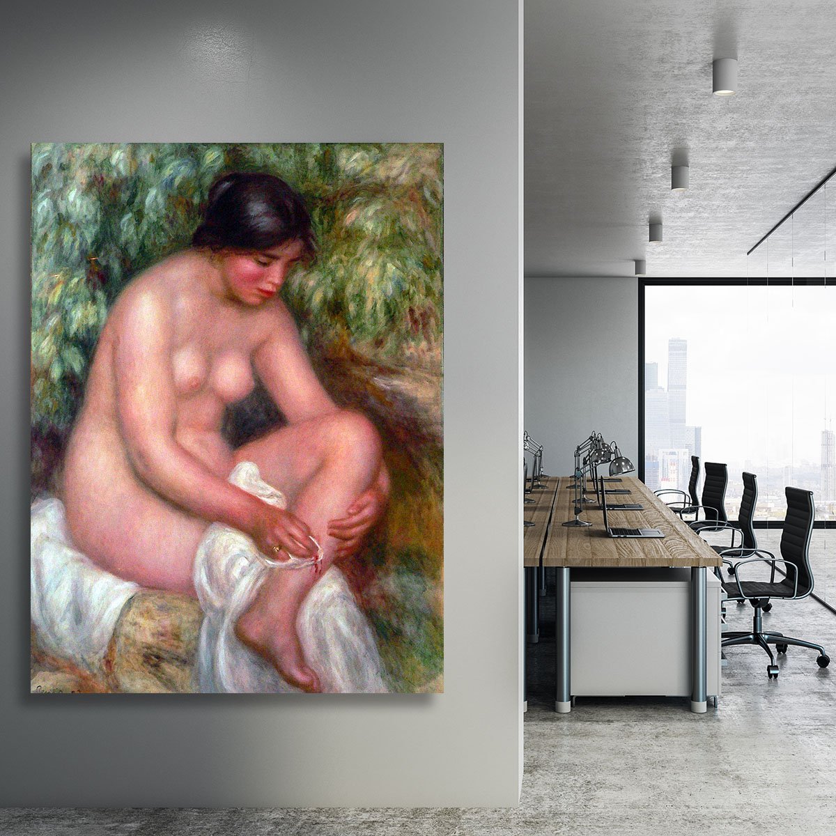 August Renoir Bathing by Renoir Canvas Print or Poster
