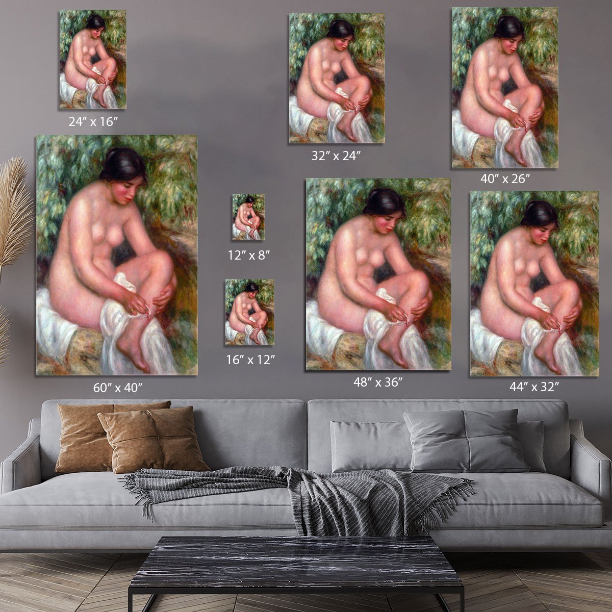 August Renoir Bathing by Renoir Canvas Print or Poster