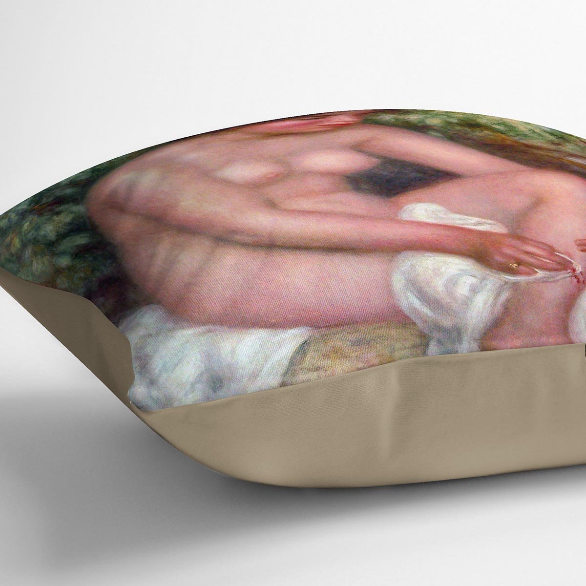 August Renoir Bathing by Renoir Throw Pillow