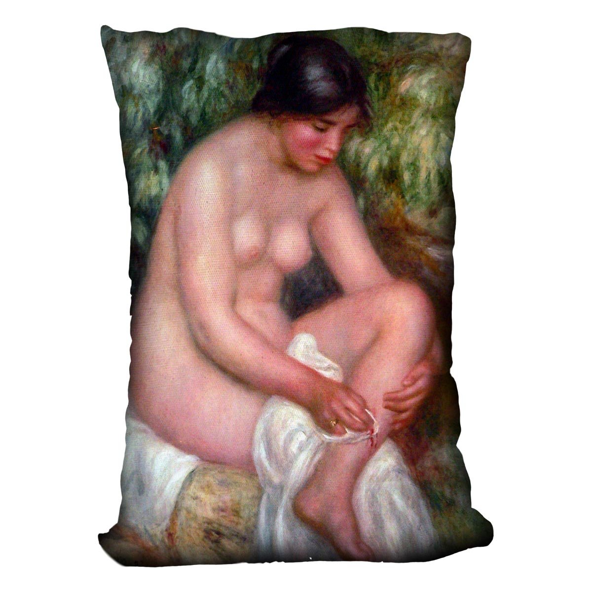 August Renoir Bathing by Renoir Throw Pillow
