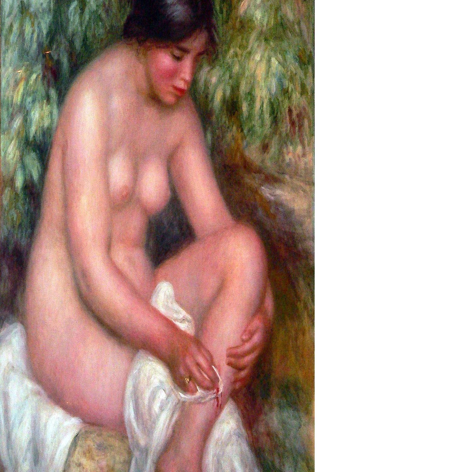 August Renoir Bathing by Renoir Floating Framed Canvas