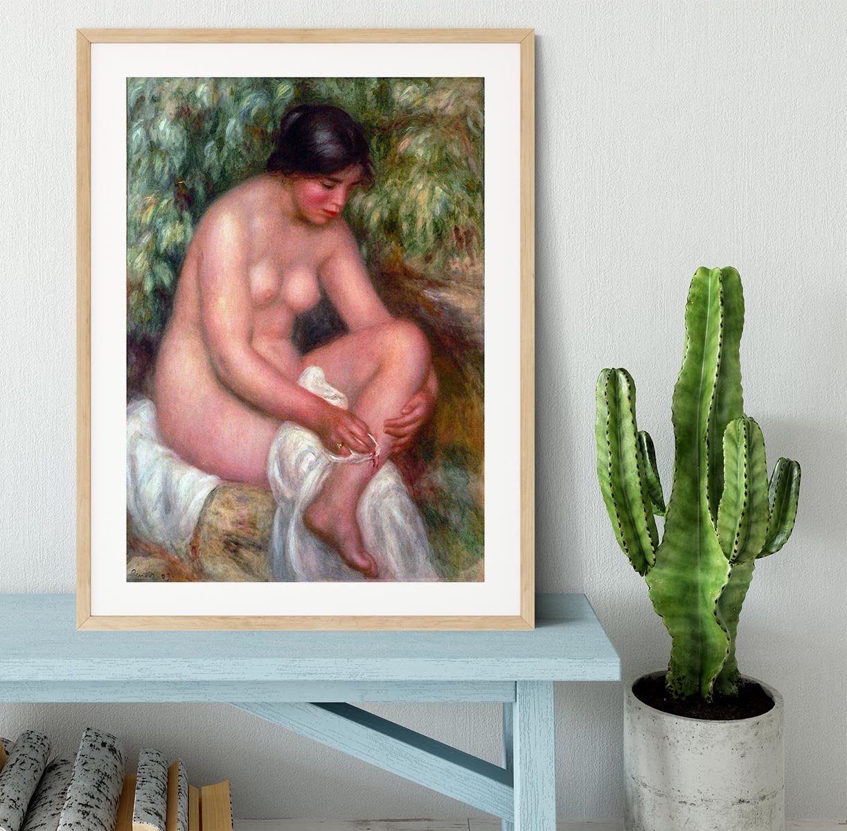 August Renoir Bathing by Renoir Framed Print - Canvas Art Rocks - 3