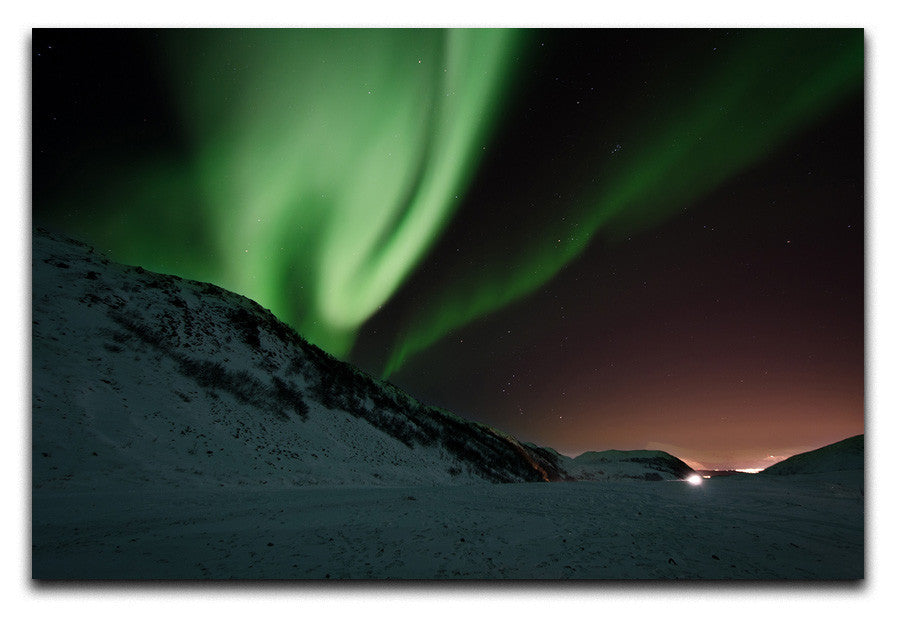Aurora Mountains Canvas Print - Canvas Art Rocks - 1