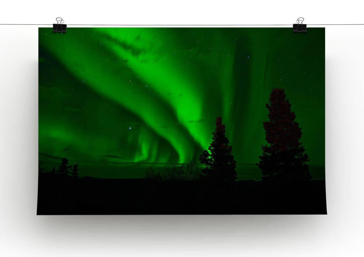 Aurora Over Lake Canvas Print - Canvas Art Rocks - 2