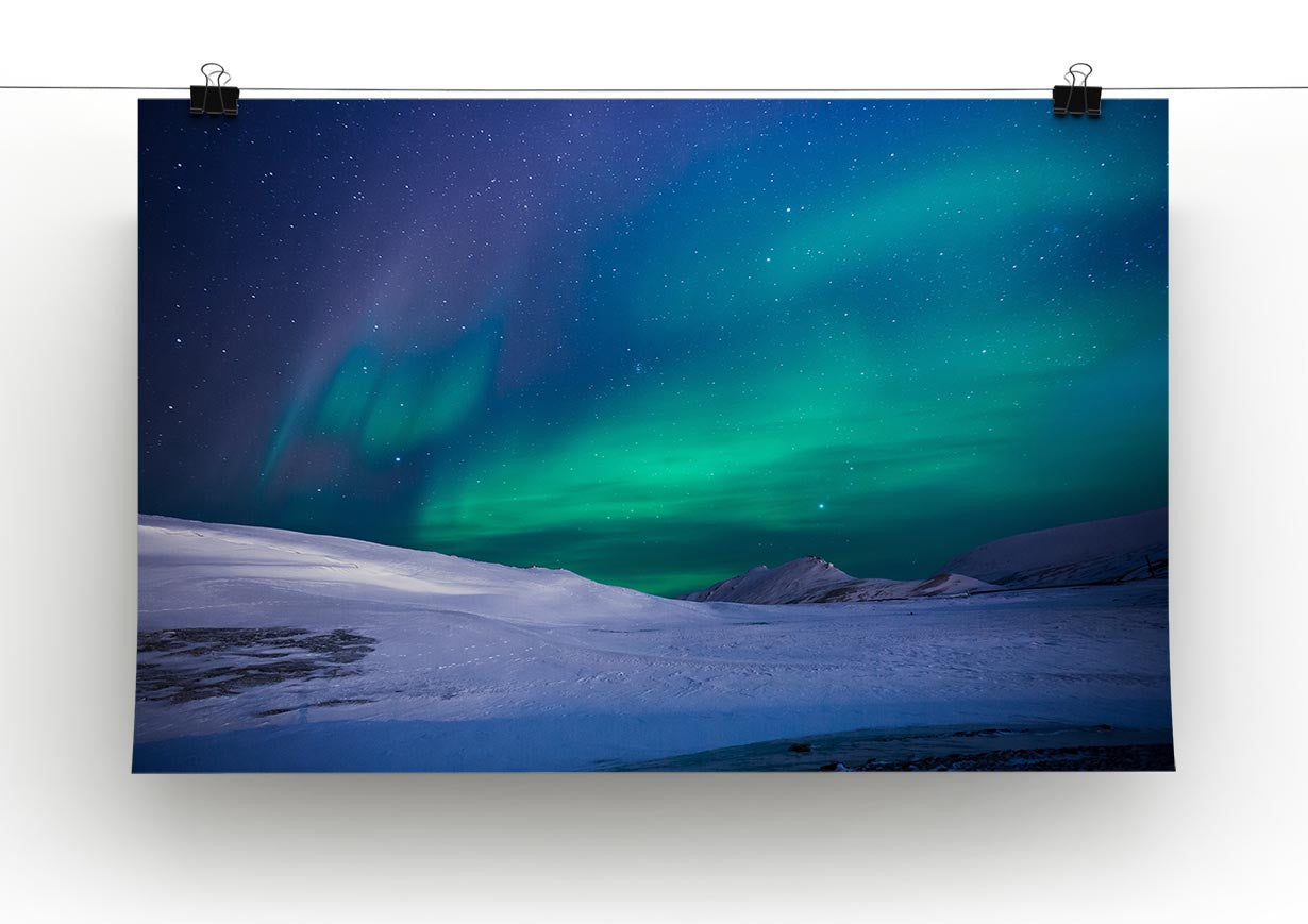 Aurora Snow Scene Print - Canvas Art Rocks - 2