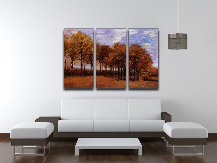 Autumn Landscape by Van Gogh 3 Split Panel Canvas Print - Canvas Art Rocks - 4