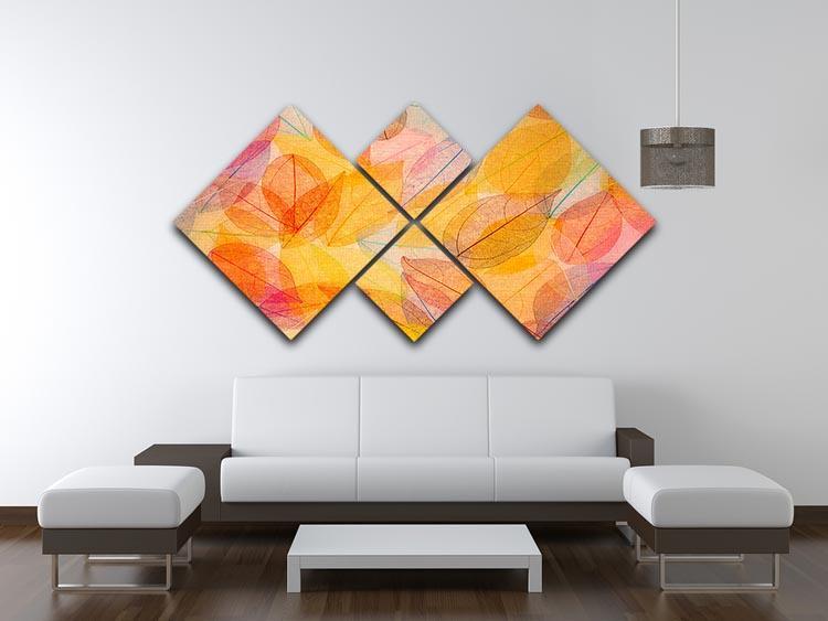 Autumn background 4 Square Multi Panel Canvas  - Canvas Art Rocks - 3