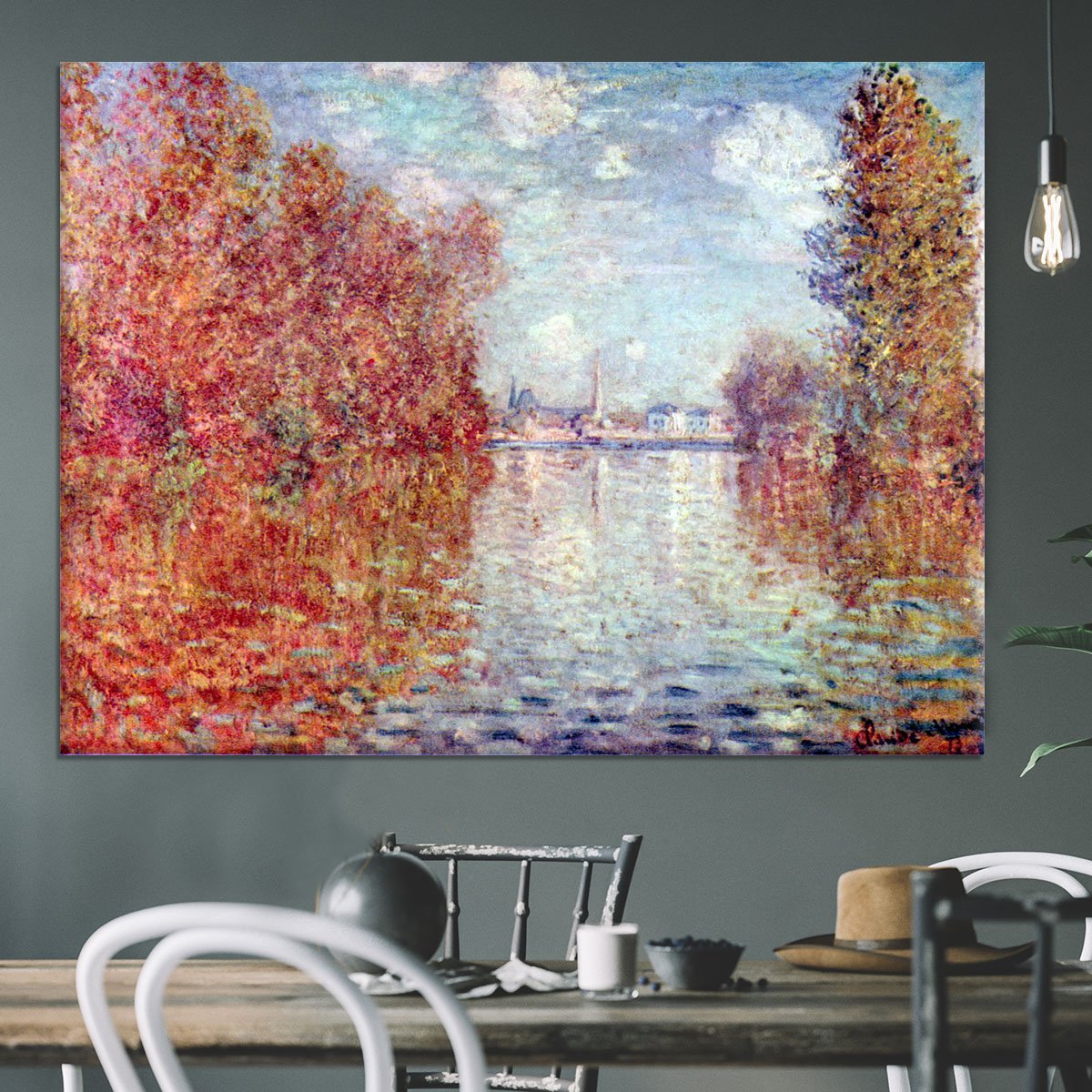 Autumn in Argenteuil by Monet Canvas Print or Poster