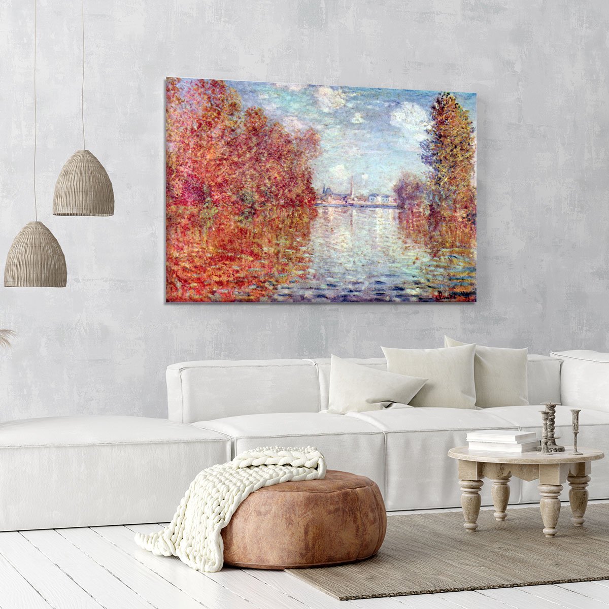 Autumn in Argenteuil by Monet Canvas Print or Poster
