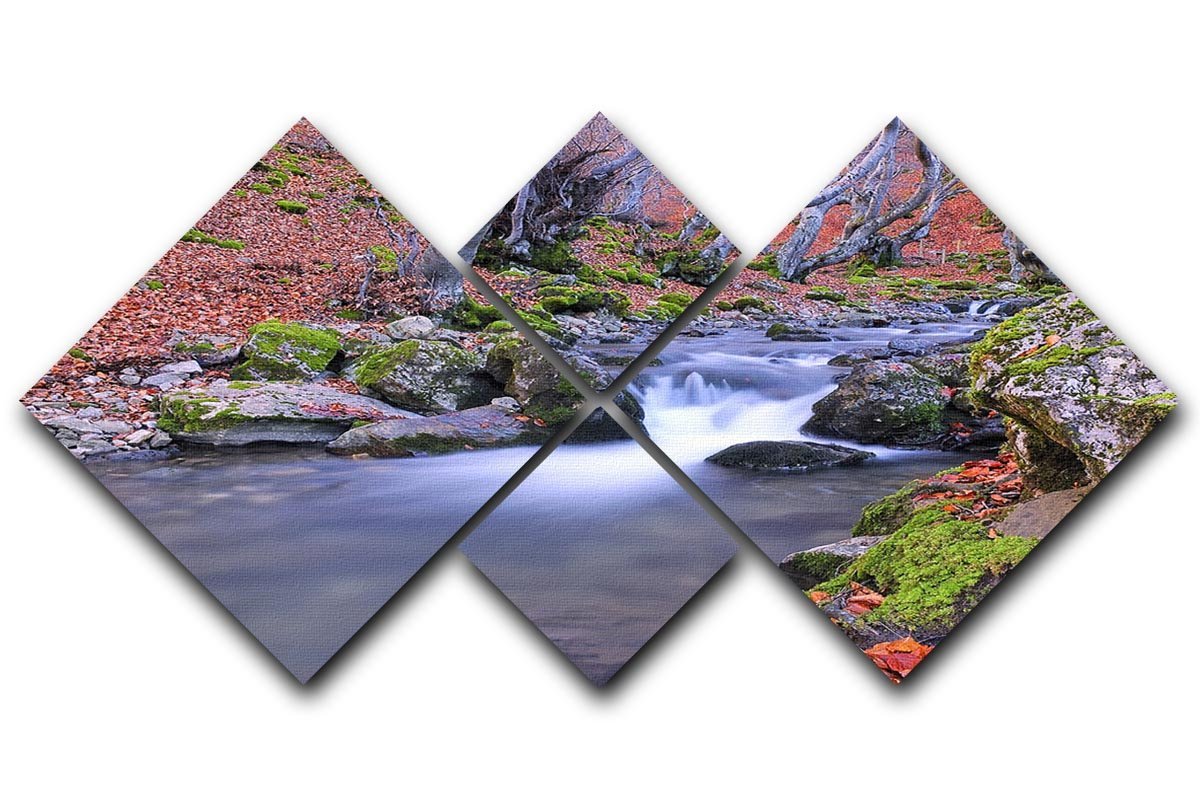 Autumn landscape lake 4 Square Multi Panel Canvas  - Canvas Art Rocks - 1