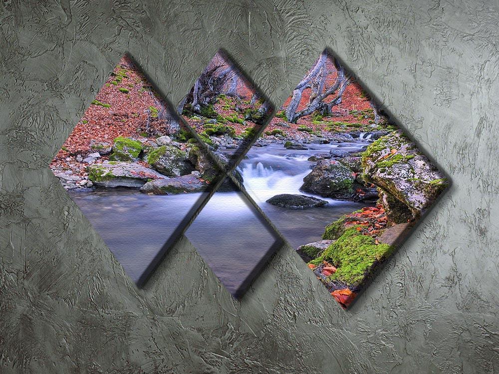 Autumn landscape lake 4 Square Multi Panel Canvas  - Canvas Art Rocks - 2