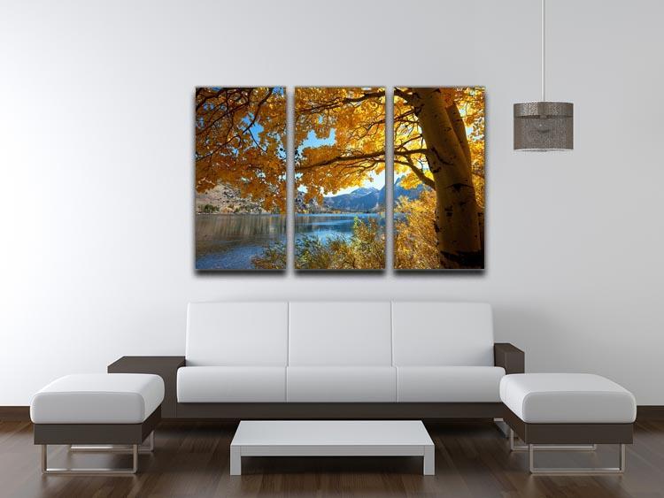 Autumn mountain lake 3 Split Panel Canvas Print - Canvas Art Rocks - 3