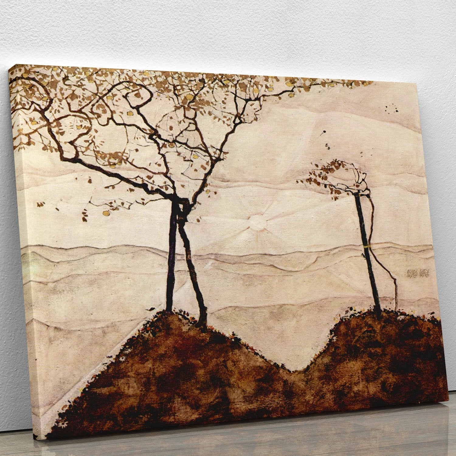 Autumn sun and trees by Egon Schiele Canvas Print or Poster