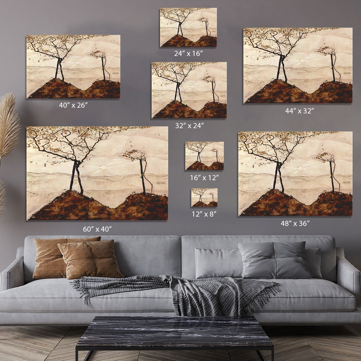 Autumn sun and trees by Egon Schiele Canvas Print or Poster