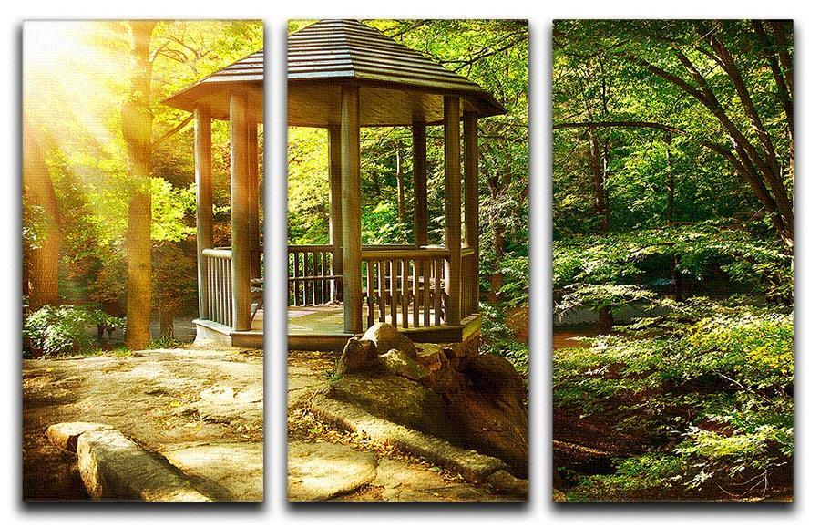 Autumnal Park Landscaping 3 Split Panel Canvas Print - Canvas Art Rocks - 1