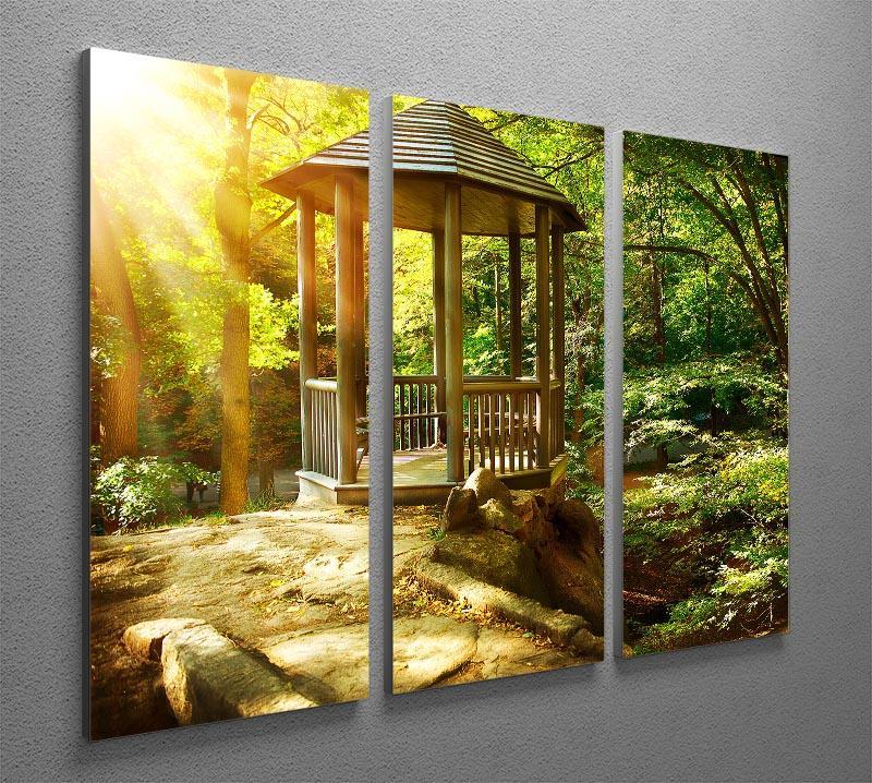 Autumnal Park Landscaping 3 Split Panel Canvas Print - Canvas Art Rocks - 2