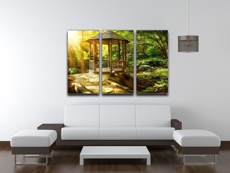 Autumnal Park Landscaping 3 Split Panel Canvas Print - Canvas Art Rocks - 3