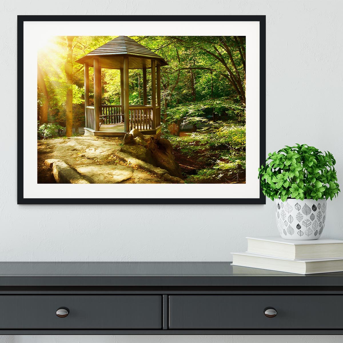 Autumnal Park Landscaping Framed Print - Canvas Art Rocks - 1