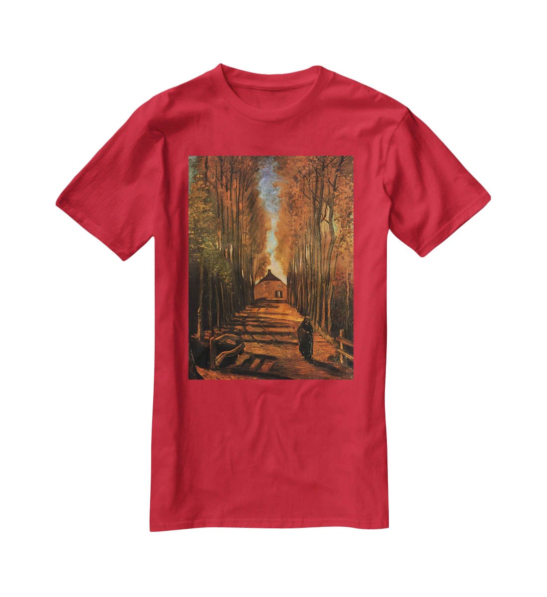 Avenue of Poplars in Autumn by Van Gogh T-Shirt - Canvas Art Rocks - 4