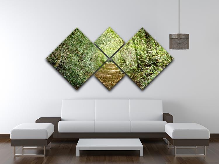 Avenue of trees 4 Square Multi Panel Canvas  - Canvas Art Rocks - 3
