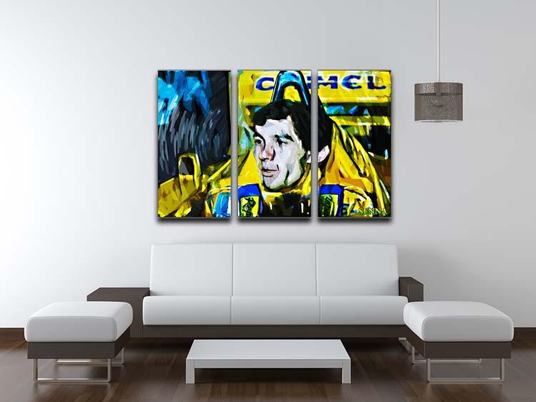 Ayrton Senna 3 Split Panel Canvas Print - Canvas Art Rocks - 3