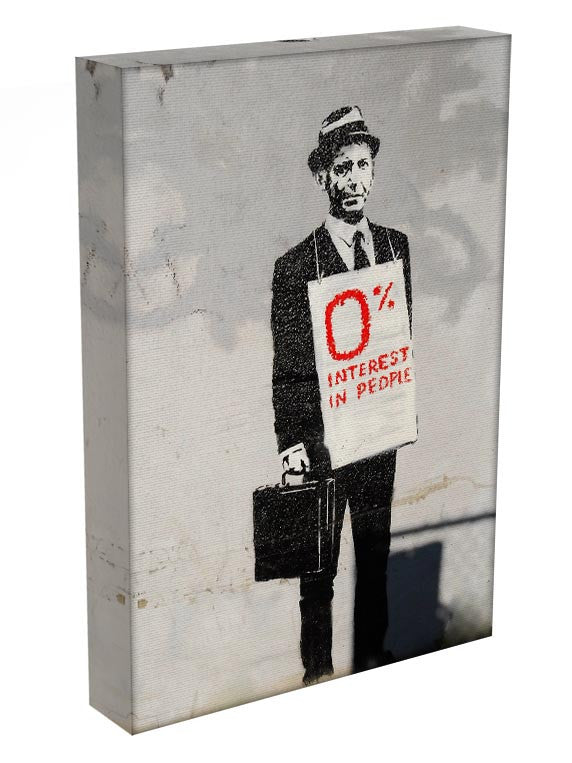 Banksy Zero Per Cent Interest in People Print - Canvas Art Rocks - 3