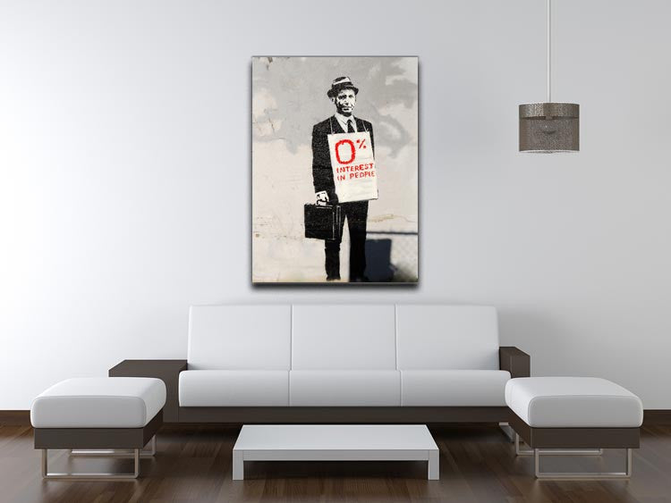 Banksy Zero Per Cent Interest in People Print - Canvas Art Rocks - 4